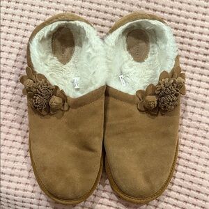 Lands' End Brown Moccasins with Cream Lining